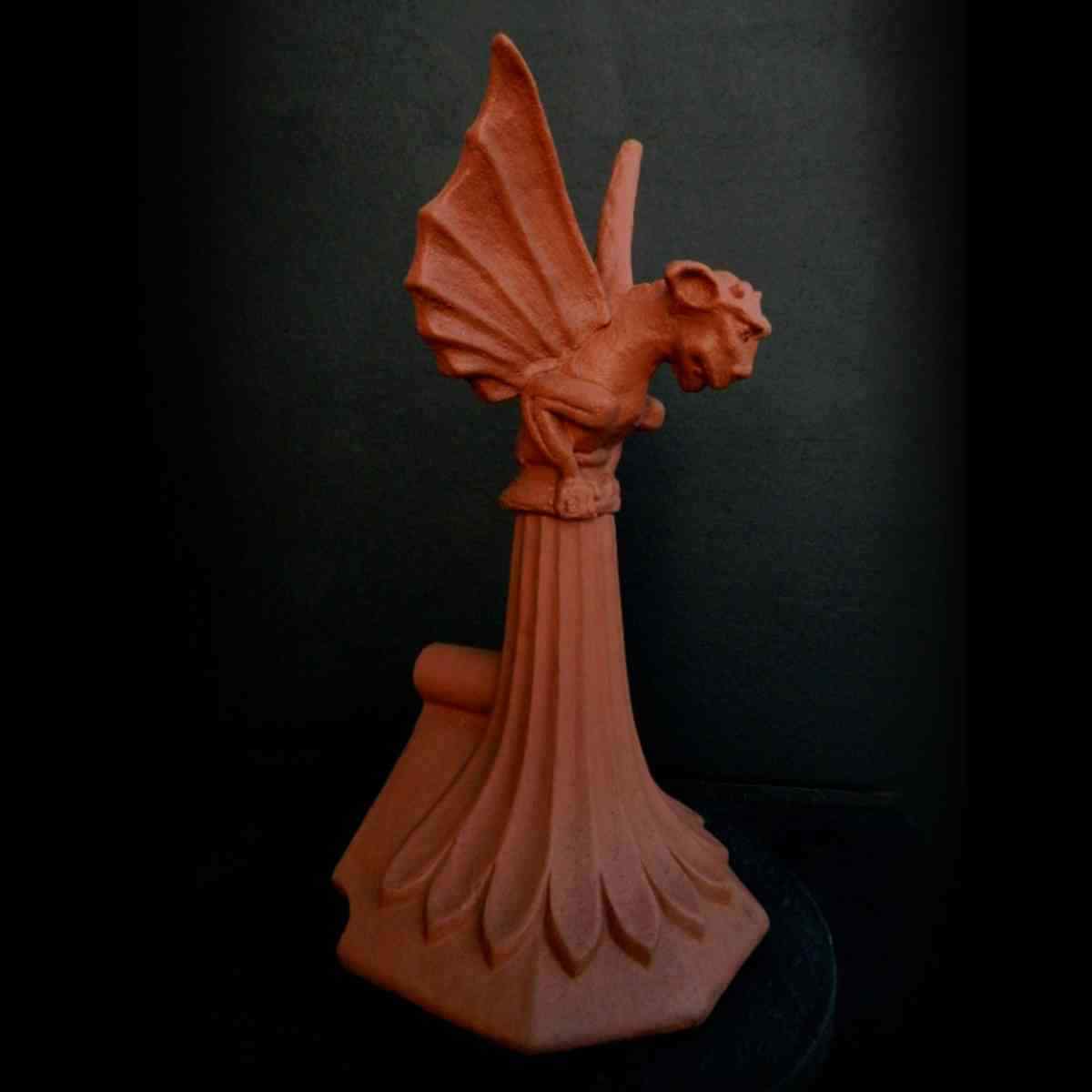 Winged gargoyle multi sided hip end roof finial